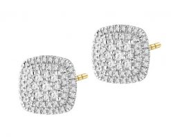 Kolczyki z żółtego złota z diamentami - 0,34 ct - próba 585. Żółte kolczyki Apart, z diamentem, złote. Za 4,190.00 zł.