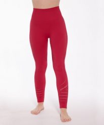 Legginsy damskie treningowe z długą nogawką Brubeck GYM. Czerwone legginsy Brubeck, s, bez wzorów, z dzianiny, z podwyższonym stanem, na fitness i siłownię. Za 129.99 zł.