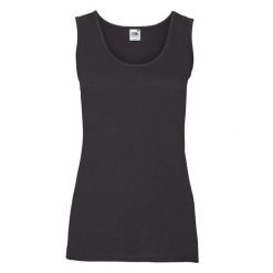 Podkoszulek Damski / Damski Valueweight. Czarne koszulki sportowe FRUIT OF THE LOOM, bez wzorów, bez ramiączek. Za 39.99 zł.