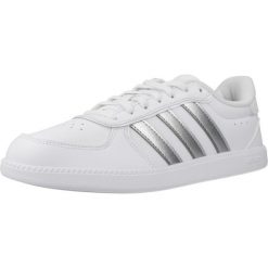 Kapcie ADIDAS BREAKNET SLEEK Biały. Białe obuwie domowe Adidas, bez wzorów, bez zapięcia. Za 200.00 zł.