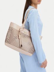 Nine West Torebka CEO-Bleeker Petal-LDA8699A Beżowy. Brązowe shopper Nine West, bez wzorów, ze skóry, bez dodatków. Za 269.99 zł.