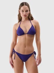 4F Dół od bikini damski - fioletowy L. Fioletowe szorty 4f, bez wzorów, z elastanu, wakacyjne. W wyprzedaży za 29.99 zł.
