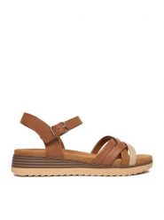 Lasocki Sandały CEO-RST-KSYMENA-01 Brązowy. Brązowe sandały Lasocki, bez wzorów, ze skóry, bez obcasa, na koturnie, bez zapięcia. Za 169.99 zł.