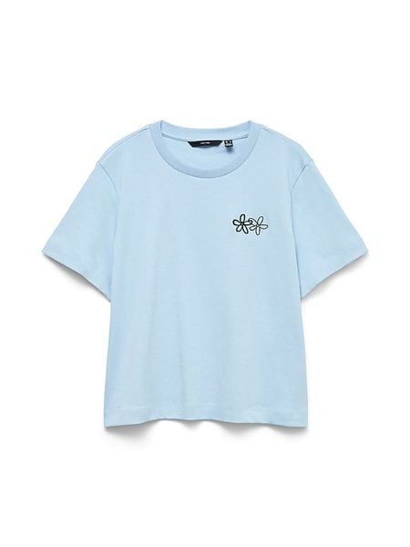 Vero Moda Koszulka w kolorze błękitnym rozmiar: XL. Niebieskie bluzki Vero Moda, xl, bez wzorów, z bawełny, bez kołnierzyka, bez ramiączek. Za 59.95 zł.