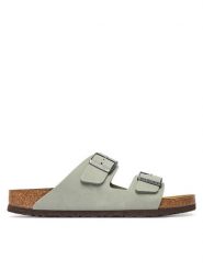 Birkenstock Klapki Arizona 1032820 Zielony jasny. Zielone klapki Birkenstock, bez wzorów, ze skóry, bez obcasa. Za 549.99 zł.