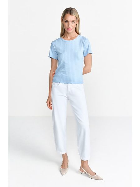 Rich & Royal Koszulka w kolorze błękitnym rozmiar: XS. Niebieskie bluzki Rich & Royal, xs, bez wzorów, z bawełny, bez kołnierzyka, bez ramiączek. Za 114.95 zł.
