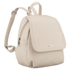 Miejski plecak damski ze skóry ekologicznej w jasnobeżowym kolorze Rovicky R-6739. Brązowe plecaki ROVICKY, bez wzorów, ze skóry ekologicznej. Za 117.99 zł.
