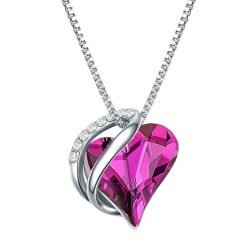 Rafaela Donata Naszyjnik srebrny Serce srebro wysokiej próby zdobiony kryształkami Swarovski® srebrny Naszyjniki 1 ct Damski. Szare naszyjniki Rafaela Donata, z ametystem, srebrne. Za 318.99 zł.