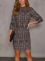 Milan Kiss Sukienka w kolorze brązowym rozmiar: XL. Brązowe sukienki Milan Kiss, xl, bez wzorów, bez kołnierzyka, bez ramiączek, mini. Za 152.99 zł.