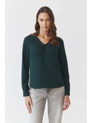 TATUUM Bluzka w kolorze ciemnozielonym rozmiar: 38. Zielone bluzki Tatuum, bez wzorów, z lyocellu, bez kołnierzyka, bez ramiączek. Za 106.38 zł.