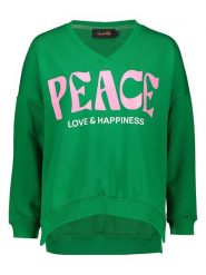 Miss goodlife Bluza "Peace Love & Happiness" w kolorze zielonym rozmiar: L. Zielone bluzy miss goodlife, l, bez wzorów, z bawełny, bez kaptura. Za 215.71 zł.