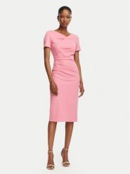 Rinascimento Sukienka koktajlowa CFC0129420003 Różowy Slim Fit. Czerwone sukienki Rinascimento, l, bez wzorów, z syntetyku, wizytowe, bez kołnierzyka, bez ramiączek. Za 609.99 zł.