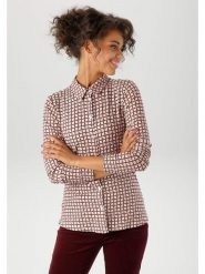 Aniston Bluzka w kolorze beżowo-pomarańczowym rozmiar: 40. Brązowe bluzki Aniston, bez wzorów, z wiskozy, bez kołnierzyka, bez ramiączek. Za 82.99 zł.