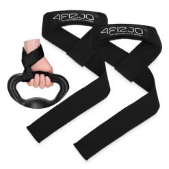Paski treningowe do martwego ciągu 4FIZJO 2 sztuki. Czarne paski 4FIZJO, bez wzorów, sportowe. Za 29.99 zł.