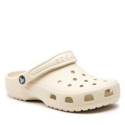 Klapki Crocs. Brązowe klapki Crocs, bez wzorów, bez obcasa. Za 179.99 zł.