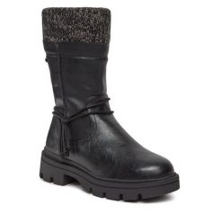 Botki Jana. Czarne botki JANA, bez wzorów, bez obcasa, na płaskiej podeszwie, bez zapięcia. Za 379.99 zł.
