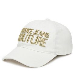 Czapka z daszkiem Versace Jeans Couture. Białe czapki Versace Jeans Couture, bez wzorów, z jeansu. Za 219.99 zł.