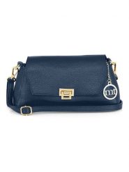 Mia Tomazzi Skórzana torebka "Berbera" w kolorze granatowym - 27 x 16 x 8 cm rozmiar: onesize. Niebieskie torby na ramię Mia Tomazzi, bez wzorów, z materiału, na ramię, bez dodatków. Za 173.99 zł.