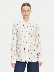 Tommy Hilfiger Koszula WW0WW44036 Écru Relaxed Fit. Koszule TOMMY HILFIGER, bez wzorów, z wiskozy, bez kołnierzyka, bez ramiączek. Za 279.99 zł.