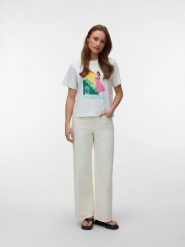 Vero Moda Koszulka w kolorze białym rozmiar: S. Białe bluzki Vero Moda, s, bez wzorów, z bawełny, bez kołnierzyka, bez ramiączek. Za 62.03 zł.