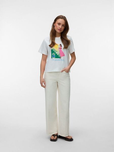 Vero Moda Koszulka w kolorze białym rozmiar: S. Białe bluzki Vero Moda, s, bez wzorów, z bawełny, bez kołnierzyka, bez ramiączek. Za 62.03 zł.