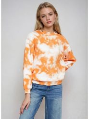 Monki Bluza w kolorze biało-pomarańczowym rozmiar: L. Białe bluzy sportowe Monki, l, bez wzorów, bez kaptura. Za 44.95 zł.