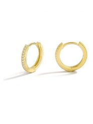 Miu Silver Pozłacane kolczyki-kreole z cyrkoniami rozmiar: onesize. Szare kolczyki Miu Silver, z cyrkonią, pozłacane. Za 82.99 zł.