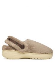 Crocs Kapcie Classic Unfurgettable Clog 211116 Beżowy. Brązowe obuwie domowe Crocs, bez wzorów, z materiału, bez zapięcia. Za 219.99 zł.