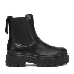 Sztyblety G-Star Raw. Czarne botki G-Star Raw, bez wzorów, bez obcasa, na płaskiej podeszwie, bez zapięcia. Za 349.99 zł.