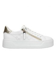 Wojas Skórzane sneakersy w kolorze złoto-białym rozmiar: 38. Białe trampki Wojas, bez wzorów, bez zapięcia. Za 358.48 zł.