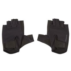 Rękawiczki do treningu siłowego Corength 100. Czarne rękawiczki CORENGTH, bez wzorów, z materiału, sportowe. Za 29.99 zł.