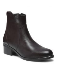 Go Soft Botki RST-AUGUSTA-01 Brązowy. Brązowe botki GO SOFT, bez wzorów, ze skóry, bez obcasa, na słupku, bez zapięcia. Za 199.99 zł.