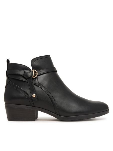 Pikolinos Botki Doroca W1U-8901C1 Czarny. Czarne botki Pikolinos, bez wzorów, ze skóry, bez obcasa, na słupku, bez zapięcia. Za 759.99 zł.