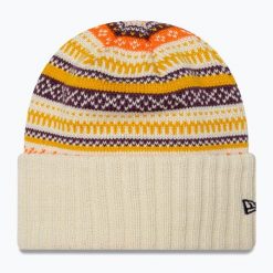 Czapka zimowa damska New Era Rail Isle Cuff Knit Beanie. Brązowe czapki New Era, bez wzorów. Za 129.99 zł.