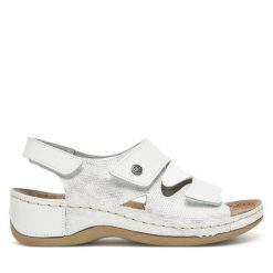 Sandały Dr. Brinkmann. Białe sandały Dr. Brinkmann, bez wzorów, bez obcasa, na płaskiej podeszwie, bez zapięcia. Za 309.99 zł.