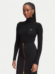 Elisabetta Franchi Golf MK-05B-66E2-V350 Czarny Slim Fit. Czarne golfy Elisabetta Franchi, bez wzorów, z lyocellu, bez ramiączek. Za 1,499.00 zł.