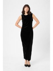 Kaffe Aksamitna sukienka w kolorze czarnym rozmiar: XXL. Czarne sukienki Kaffe, xxl, bez wzorów, bez kołnierzyka, bez ramiączek, midi. Za 192.33 zł.