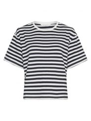 MOSS COPENHAGEN Koszulka "Kemba Bahara" w kolorze czarno-białym rozmiar: XS/S. Białe bluzki Moss Copenhagen, s, bez wzorów, z bawełny, bez kołnierzyka, bez ramiączek. Za 117.73 zł.