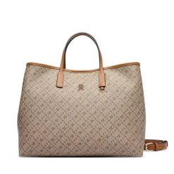 Torebka Tommy Hilfiger. Brązowe shopper TOMMY HILFIGER, bez wzorów, bez dodatków. Za 899.99 zł.
