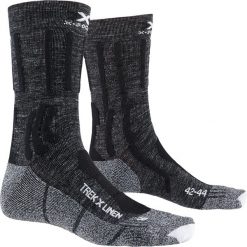 Skarpety turystyczne TREK X LINEN damskie. Brązowe skarpety XBIONIC, bez wzorów, z elastanu. Za 99.99 zł.