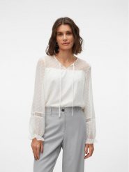 Vero Moda Bluzka w kolorze białym rozmiar: M. Białe bluzki Vero Moda, m, bez wzorów, bez kołnierzyka, bez ramiączek. Za 118.56 zł.