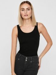 ONLY Top w kolorze czarnym rozmiar: XL. Czarne topy Only, xl, bez wzorów, bez kołnierzyka, bez ramiączek. Za 63.95 zł.