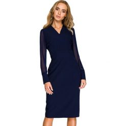 Stylove Sukienka w kolorze granatowym rozmiar: XL. Niebieskie sukienki Stylove, xl, bez wzorów, bez kołnierzyka, bez ramiączek, midi. Za 198.10 zł.