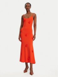 BARDOT Sukienka wieczorowa Lanae 59301DB Koralowy Regular Fit. Pomarańczowe sukienki Bardot, bez wzorów, z syntetyku, wizytowe, bez kołnierzyka, bez ramiączek. Za 359.99 zł.