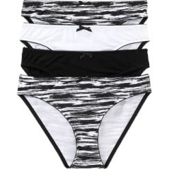 Figi (4 pary) bonprix czarno-biały z nadrukiem. Figi bonprix. Za 35.96 zł.