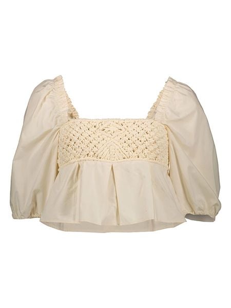 Pinko Bluzka w kolorze beżowym rozmiar: 38. Brązowe bluzki Pinko, bez wzorów, z bawełny, bez kołnierzyka, bez ramiączek. Za 192.33 zł.