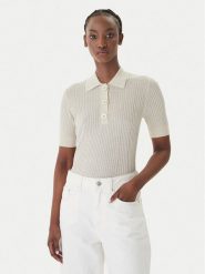 Liu Jo Polo WA6285 MS46J Beżowy Slim Fit. Brązowe koszulki polo Liu Jo, m, bez wzorów, z wiskozy, bez kołnierzyka, bez ramiączek. Za 469.99 zł.