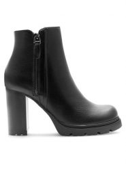 Clara Barson Botki MARGO WS5881-15 Czarny. Czarne botki Clara Barson, bez wzorów, ze skóry, bez obcasa, na słupku, bez zapięcia. Za 169.99 zł.