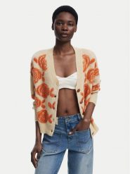 Desigual Kardigan Carter 25WWJF22 Beżowy Relaxed Fit. Brązowe kardigany Desigual, xl, bez wzorów, z syntetyku. Za 539.99 zł.