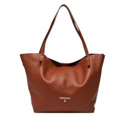 Torebka Patrizia Pepe. Brązowe shopper Patrizia Pepe, bez wzorów, bez dodatków. Za 969.99 zł.